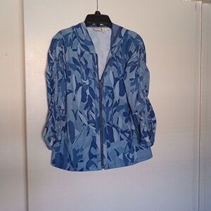 Women's Blue Patterned Jacket Blue Camo
